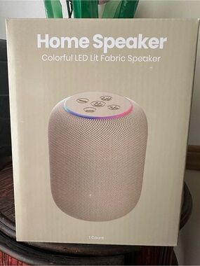 Home Speaker Colorful LED Lit Fabric Speaker - Beige